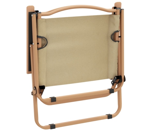 Sillas de camping 2 uds tela Oxford beige 54x43x59 cm