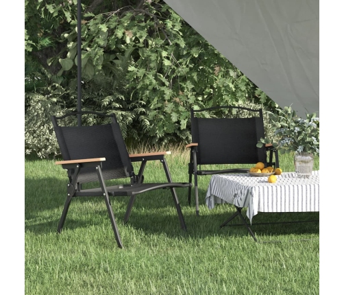 Sillas de camping 2 uds tela Oxford negro 54x43x59 cm