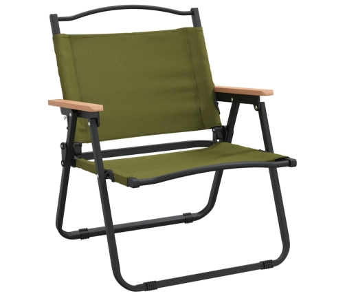 Sillas de camping 2 uds tela Oxford verde 54x43x59 cm