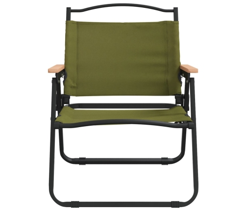 vidaXL Sillas de camping 2 uds tela Oxford verde 54x43x59 cm