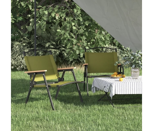 Sillas de camping 2 uds tela Oxford verde 54x43x59 cm