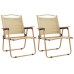 Sillas de camping 2 uds tela Oxford beige 54x55x78 cm