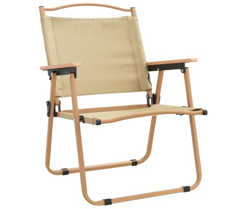 Sillas de camping 2 uds tela Oxford beige 54x55x78 cm