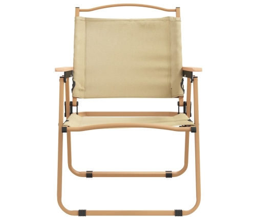 Sillas de camping 2 uds tela Oxford beige 54x55x78 cm