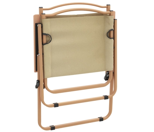 vidaXL Sillas de camping 2 uds tela Oxford beige 54x55x78 cm