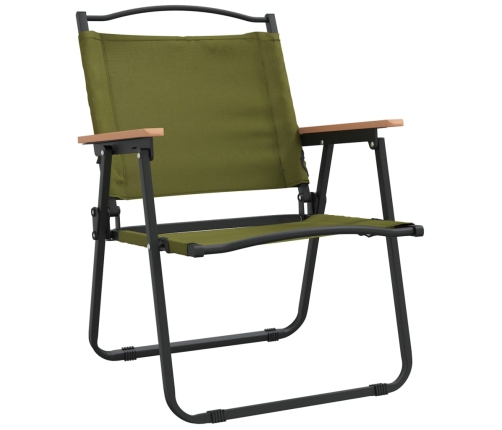 Sillas de camping 2 uds tela Oxford verde 54x55x78 cm