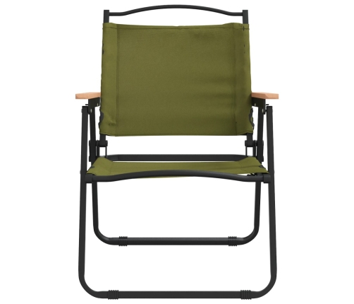 Sillas de camping 2 uds tela Oxford verde 54x55x78 cm