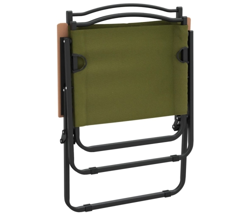 Sillas de camping 2 uds tela Oxford verde 54x55x78 cm