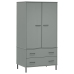 Armario patas de metal OSLO madera maciza gris 90x55x172,5 cm