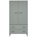 Armario patas de metal OSLO madera maciza gris 90x55x172,5 cm