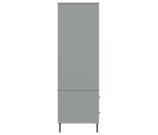 Armario patas de metal OSLO madera maciza gris 90x55x172,5 cm