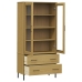 Librería patas de metal OSLO madera maciza marrón 85x35x172,5cm