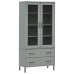 vidaXL Librería patas de metal OSLO madera maciza gris 85x35x172,5cm