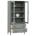 vidaXL Librería patas de metal OSLO madera maciza gris 85x35x172,5cm