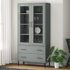 Librería patas de metal OSLO madera maciza gris 85x35x172,5cm