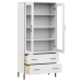 Librería patas de metal OSLO madera maciza blanco 85x35x172,5cm