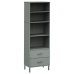 Librería con 2 cajones OSLO madera maciza gris 60x35x180 cm