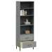 Librería con 2 cajones OSLO madera maciza gris 60x35x180 cm