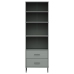 vidaXL Librería con 2 cajones OSLO madera maciza gris 60x35x180 cm