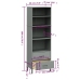 vidaXL Librería con 2 cajones OSLO madera maciza gris 60x35x180 cm