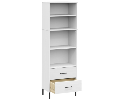 Librería con 2 cajones OSLO madera maciza blanco 60x35x180 cm