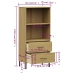 Librería con 2 cajones OSLO madera maciza marrón 60x35x128,5 cm