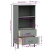 vidaXL Librería con 2 cajones OSLO madera maciza gris 60x35x128,5 cm