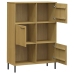 vidaXL Librería patas de metal OSLO madera maciza marrón 90x35x128,5cm