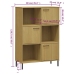 vidaXL Librería patas de metal OSLO madera maciza marrón 90x35x128,5cm