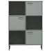 vidaXL Librería patas de metal OSLO madera maciza gris 90x35x128,5cm