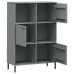 vidaXL Librería patas de metal OSLO madera maciza gris 90x35x128,5cm