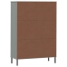 vidaXL Librería patas de metal OSLO madera maciza gris 90x35x128,5cm