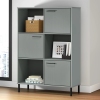 Librería patas de metal OSLO madera maciza gris 90x35x128,5cm