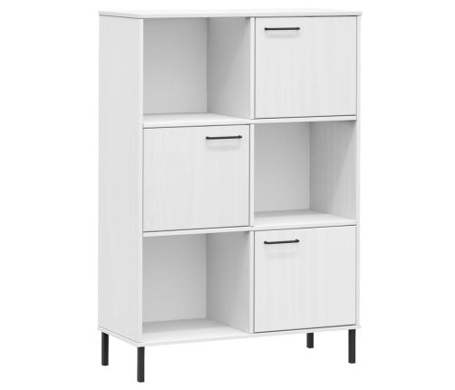 Librería patas de metal OSLO madera maciza blanco 90x35x128,5cm