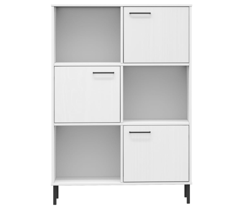 Librería patas de metal OSLO madera maciza blanco 90x35x128,5cm