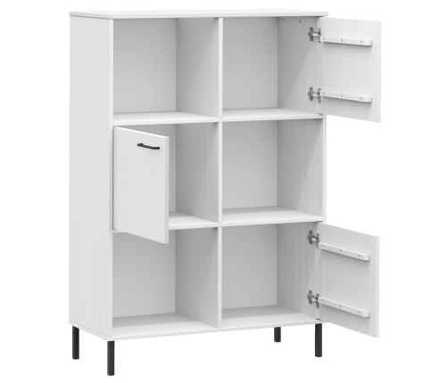 Librería patas de metal OSLO madera maciza blanco 90x35x128,5cm