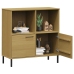 Librería patas de metal OSLO madera maciza marrón 90x35x90,5 cm