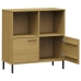 Librería patas de metal OSLO madera maciza marrón 90x35x90,5 cm