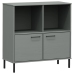 Librería patas de metal OSLO madera maciza gris 90x35x90,5 cm