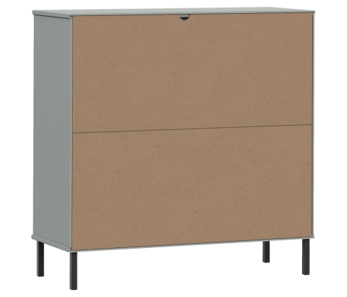 Librería patas de metal OSLO madera maciza gris 90x35x90,5 cm