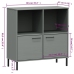 Librería patas de metal OSLO madera maciza gris 90x35x90,5 cm