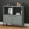 Librería patas de metal OSLO madera maciza gris 90x35x90,5 cm