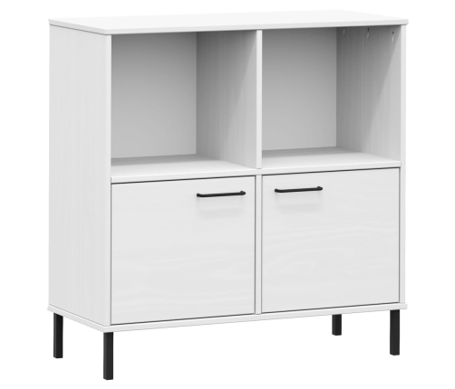 Librería patas de metal OSLO madera maciza blanco 90x35x90,5 cm