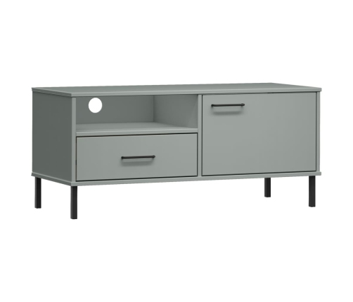 Mueble de TV con patas de metal OSLO madera maciza pino gris