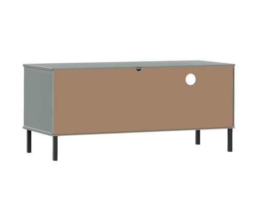 Mueble de TV con patas de metal OSLO madera maciza pino gris