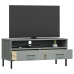 vidaXL Mueble de TV con patas de metal OSLO madera maciza pino gris