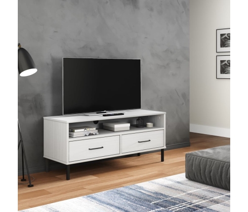 Mueble de TV con patas de metal OSLO madera maciza pino blanco