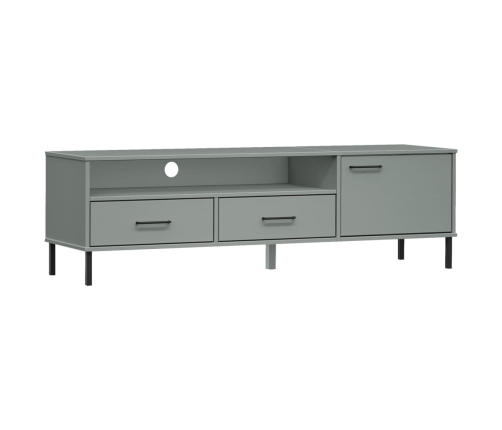 Mueble de TV con patas de metal OSLO madera maciza pino gris