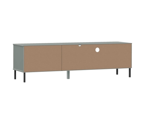 Mueble de TV con patas de metal OSLO madera maciza pino gris