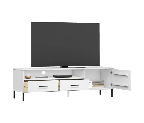 Mueble de TV con patas de metal OSLO madera maciza pino blanco